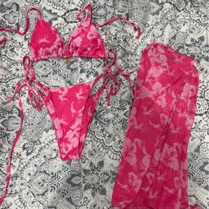 Pink Floral Bikini Set